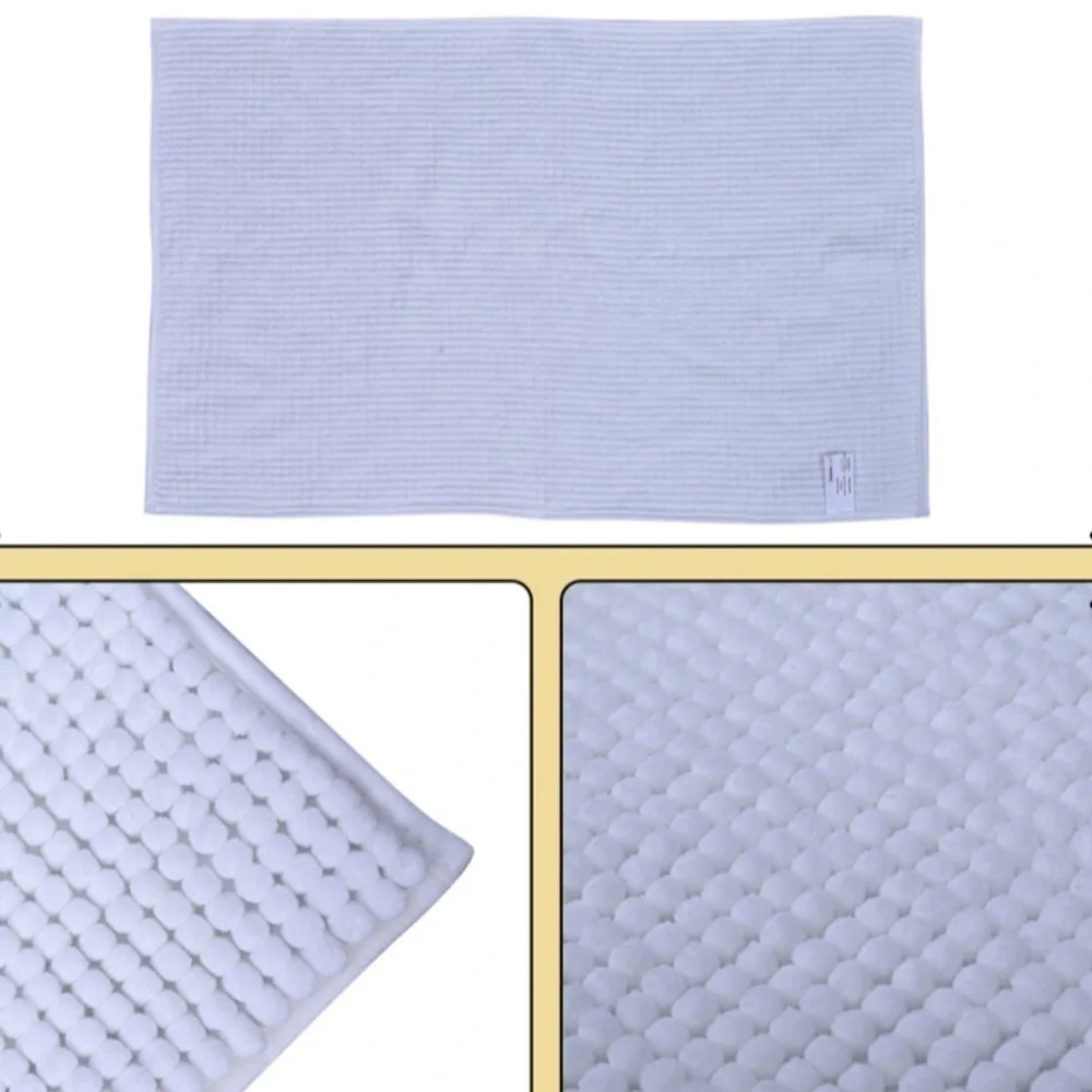 HOMESMART Off White Chenille Bathmat (100% Microfiber)